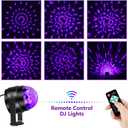 Litake UV Black Lights for Glow Party, 6W LED Disco Ball Strobe Lights for Dark Party Supplies, Sound Activated with Remote Control, Dj Light for Halloween Xmas Birthday Party Home Decorations, 2 Pack