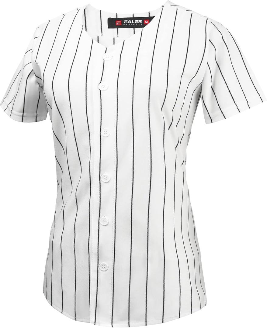 EALER BJW80 Series Women's Baseball Jersey Softball Jersey Button Down Shirts, (X-Large)
