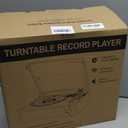 WOCKODER Turntable Vinyl Record Players New Sleek Turn Tables with Speakers Belt-Driven All-in-one LP Phonograph 3-Speed Bluetooth Wireless Playback Headphone AUX RCA Auto Stop Pale Light Purple