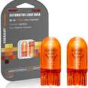 ALKOREY-WY5W 194NA T10 12V 5W Car Turn Signal Bulbs,2100K Natural Amber Automobile Lamps,Auto License Plate Light Side Marker Automotive Interior Light,2 Pack