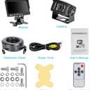 Truck Backup Camera Monitor kit,Heavyduty Vehicle Waterproof Night Vision Wide Angle Rearview Cab Cam+7 inch Screen+66ft Extension Cable for Bus/Van/Fifth Wheel/Trailer/RV/Camper/Pickup/(12V-24V) (DL001)