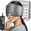 sticro Heated Eye Mask with Extra Large Size for Dry Eyes and Sinus Pressure Relief, Ultra Soft Face Heating Pad for Tension Headache Relief, Jaw TMJ Pain Relief - 3 Heat & 5 Timing Settings (Gray)