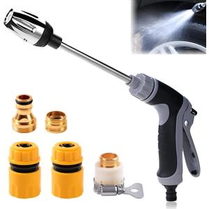 Pressure Washer, High Pressure Hose Nozzle with Connectors, Water Sprayer Cleaning Tool for Car Window, High and Portable Pressure Washer Wand for Plant Watering and Lawn Care(Water Gun + Connector)