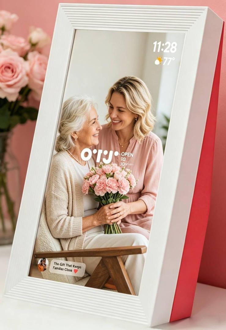 OTJ Frameo Digital Picture Frame 10.1" - 32GB WiFi Smart HD Touch Screen Photo Frame for Gifting & Home Display - Thickened & Sturdy, Share Pictures Instantly via App, Gift for Mom Dad Grandparents