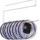 2 x Tumbler Lid Organizer Under Cabinet, Tumbler Lid Storage Hook Up to 10 Lids, Cup Lid Organizer Space Saving Tumbler Lid Hanger for Kitchen Storage, Horizontal Paper Towel Hanger (White)