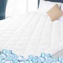 Full Mattress Pad Cooling & Breathable - Deep Pocket (18-22 Inches), Breathable & Smooth Full Mattress Cover Padded for Hot Sleepers, Fitted Bed Topper for Ultimate Comfort,White