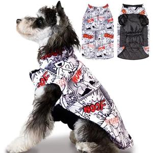 CuteBone Winter Jacket - Waterproof, Windproof, Reversible, Soft, Reversible Dog Vest - Thick Dog Cold Weather Coat, Leash Hole, XL