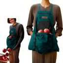 Gardening Apron with Harvesting Pouch for Women/Men, Adjustable Cross BackZippered Phone Pocket - Great Gift