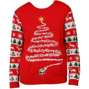 DUOLZ Ugly Christmas Sweater for Women Men,Light up Christmas Sweater,Unisex Cute Xmas Tree Ugly Sweaters for Couples XL