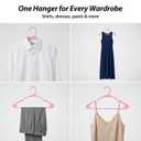 Plastic Hangers for Clothes - Durable & Versatile Color, Coat, Shirt & Pants Hangers - Space Saving Closet Storage Organizer Essentials with Non-Slip for Home, Dorm, Apartment (Pink, 50 Pack)