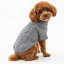 Thick Knit Dog Sweater, Warm Turtleneck Pullover Winter Sweaters for Small, Medium Dogs, Cute Knitted Pet Clothes for Puppy, Holiday Costume for Boy & Girl Doggy, Mini Schnauzer Outfit, Grey M