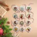 12 Pcs Christmas Embroidery Kit,Hand Embroidered Christmas Ornament Kit,Cross Stitch Kits - DIY Embroidery Kit for Adults Beginners with Easy Instructions(Green)