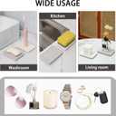 2 x Coengwui Diatomite Soap Dish for Kitchen Organizer, Quick Dry Sink Caddy Holder for Sponge, Brush, Toothbrush - Fast Absorbing Stone Tray (Beige, 4.8" x 3.1")