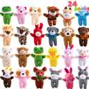 JOYIN 24 Pcs Mini Animal Plush Toys (24 Units 3" Each), Stuffed Animal Bulk for Kids Birthday Party Favors, Presents, Pinata Fillers, Goodie Bag Fillers, School Prizes, Carnival Treasure Box Toys