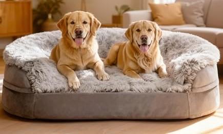 INVENHO Orthopedic Dog Beds Large Sized, XL Washable Dog Sofa with Egg-Crate Foam, Waterproof Lining and Non-Skid Bottom (XL (42"x 32"x 6.5"), Brown)