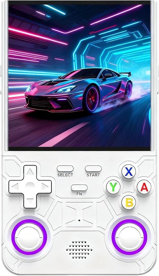 R36 Ultra Retro Handheld Game Console, 4.0-Inch 720x720 IPS HD Display, Preloaded 20000+ Games, Linux Open Source WiFi, Dual Joystick Portable Travel Gift for Gamers & Adults (White)