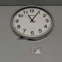 Geevon 12 Inch Atomic Wall Clock - Self-Setting Analog Clock with Automatic Time Sync - Battery Operated for Home Office School - Silver Frame