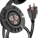 Outdoor Outlet Extender, Weatherproof Power Outlet, Receptacle Outlet,125 Volt NEMA 5-15R, RV Electrical Outlet with Integrated 20-Inch Extension Cord 12AWG, Outdoor Outlet Cover.