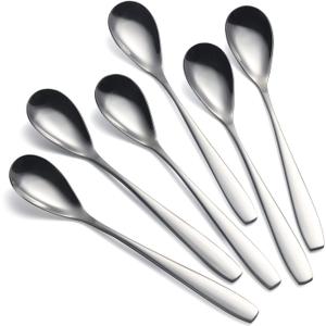 Stainless Steel Egg Spoons - 5.5 in Set of 6 for Soft Boiled Eggs, Dessert, Tea, Coffee, Ice Cream