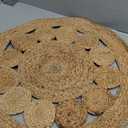 Tepo Round Jute Rug 3 ft, Braided Area Rug for Kitchen, Living Room and Bedroom, 100% Natural Rustic Hand Woven