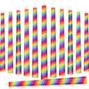 12 Pcs Rainbow Pride Stripe Taper Candles Decor Rainbow Gay Pride Burning Candles 10 Inch Tall Gay Pride Candles Set for Gay Lesbian Celebration Gifts
