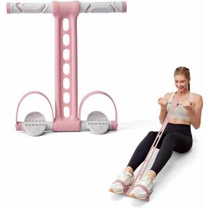 YOTTOY Pedal Resistance Band, Thick Elastic Tension Rope with Handles, Sit-Up Pull Rope Fitness Equipment for Leg, Arm, Abs, Waist, Home Gym & Yoga Training (Pink)