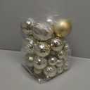 36 PCS Christmas Ball Decoration Set, Shatterproof Hanging Christmas Xmas Tree Ornaments, Indoor & Outdoor Decoration for Wreath and Party Decorations (Champagne)