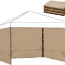 Instant Canopy Sidewalls for 10x10 Pop Up Canopy Tent, 300D Waterproof Material for Outdoor Events, Vendor Booths, and Privacy (Sidewalls Only) (Khaki, 10x10ft-3pcs)