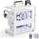 Height Adjustable PC Tower Stand with Charging Station, 23.6'' × 15.7''