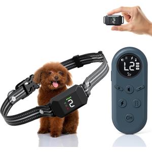 Ultra Small Shock Collar for Small Dogs, Dog Training Collar with Remote for Small & Medium Dogs 5-15lbs, Waterproof, Rechargeable, 1300ft Range, Collar with Beep, Vibration, Safe Shock