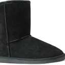 REDVOLUTION New Kids Classic Snow Boots Faux Fur Midcalf Outdoor Boots (Big Kid) (4030 black, Numeric_2)