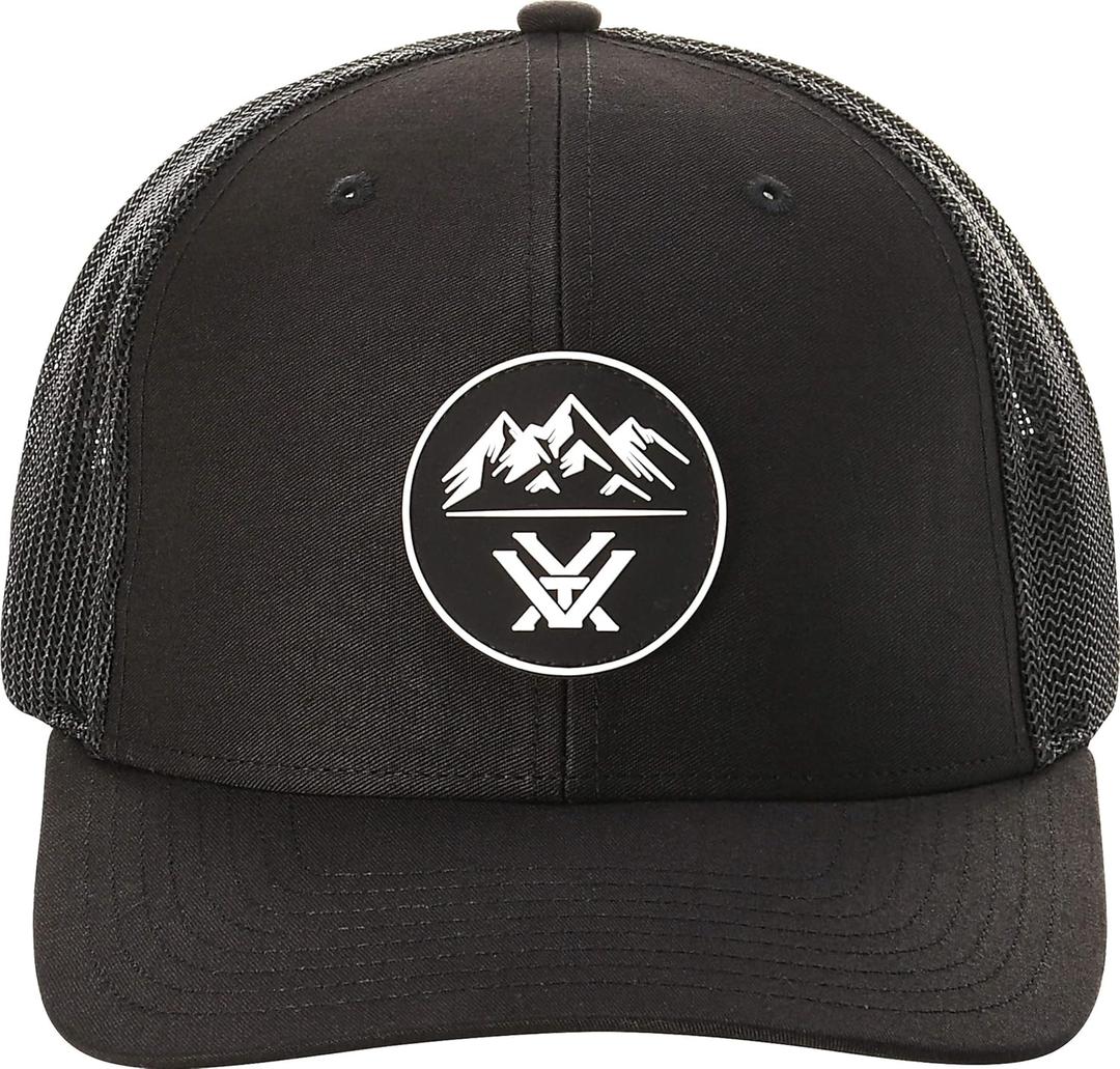 Vortex Three Peaks Patch Snapback Caps (One Size, Black)