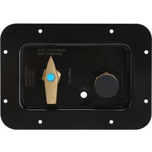 Haoguo RV Water Service Panel with 4 Function, 3 Position Brass Valve, Black Metal Mounting Panel for Durability, Built-in Sealing Ring to Reduce Leakage, Ideal for Control Your RV Water System