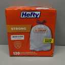 Hefty Strong White 13 Gallon Trash Bags with Drawstrings, Unscented Tall Kitchen Trash Bags, Resists Leaks, Punctures, and Tears, Durable Closure, 120 Ct.