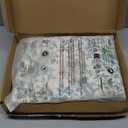 Floral Farmhouse Curtains Semi-Blackout Living Room Drapes 96 Inch Length Cotton Linen Blend Bohemian Window Curtain Panels White Bedroom Drapes, 1 Panel (Rod Pocket, 55" W x 96" L)