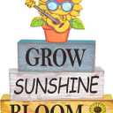 4 Pcs Sunflower Decor for Summer Wooden Tiered Tray Sign  Table Decorations Musician Sunflower Book Stack Block Sunshine Table Centerpiece for Home, Parties & Sunflower Gifts for Women