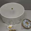 GLOBE Electric 60998 2-Light Flush Mount Ceiling Light, Matte Brass, White Linen Shade, E26 Base, Minimalist Lighting for Kitchen Island, Bathroom, Bedroom, or Dining Room, Home Decor