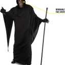 Morph Grim Reaper Costume For Men - Adult Grim Reaper Robe - Spooky Halloween Outfit - Dark Cloak For Parties (Black)