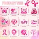 Breast Cancer Awareness Decorations,Pink Ribbon Hanging Swirls Breast Cancer Awareness Pennant Banner for Cancer Charity Activity Party Decor Supply