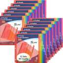 SUIN 8-Tab Insertable Binder Dividers with Double Pockets - Translucent Plastic Page Separators for 3 Ring Binder, Front & Back Storage, Durable Poly, Letter Size, Rainbow Colors, 12-Pack