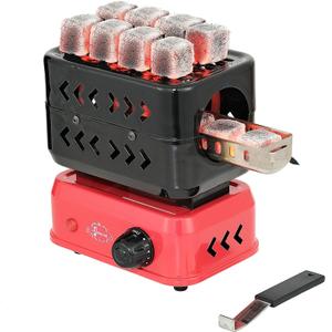minkah Charcoal Burner 3D 360 Faster Heating Electric Stove Coconut Coal Starter 2 Heating Zones with Stainless Detachable Tongs, 1200W High Power Cube Coil Multipurpose Turbo Burner Fire Starter