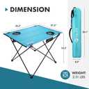 VILLEY Folding Camping Table with 2 Cup Holders & Carry Bag, Lightweight Portable Beach Table for Camping, Beach, Fishing, Travel, Outdoor Activities(Large)