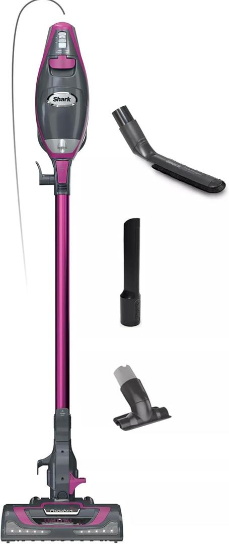 Shark HV371 Rocket Pro DLX Corded Stick, Removable Hand Vacuum, Advanced Swivel Steering, XL Cup, Crevice Tool, Upholstery Tool & Anti-Allergen Dust Brush, Fuchsia, Capacity