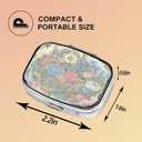 3 x Square Pill Case Small Pill Box with Mirror Pocket 2 Compartment Vitamin Pill Medicine Case Organizer Pill Containers for Traveling Blooming Flower Two