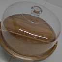 Bellsal Acacia Wood Cake Stand with Clear Acrylic Lid Dome Cover, 12in Cake Plate with Dome, Cake Display Stand with Cover, Cake Holder for Baking Gifts, Birthday Kitchen Party, Wedding