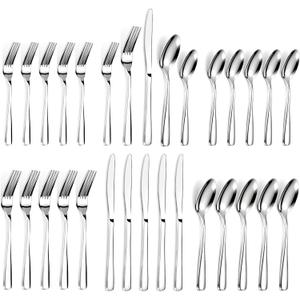 Bestdin 30 PCS Silverware Sets - Mirror Polished Flatware Set for 6, Including Knives, Spoons, and Forks, Cutlery Set, Dishwasher Safe & Stainless Steel Silverware for Wedding Gift, Home & Party Use