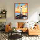 2 x Paint by Numbers for Adults Lighthouse,Adult Paint by Number Kits on Canvas,Sunset Scenery DIY Acrylic Paint by Numbers Gifts Home Decoration for Living Room