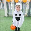 Noubeau Toddler Baby Boys Girls Halloween Costume Ghost Cloak Hooded Top Black Pants Boo Spooky Ghost Costume Cosplay Clothes (7-8 Years)