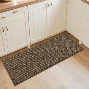 BEQHAUSE Kitchen Runner Rugs 20"x48", Non-Slip Kitchen Mats for Floor, Super Absorbent and Stain Resistant Kitchen Rug, Machine Washable Rugs for Kitchen, Hallway, Laundry & Sink, Brown