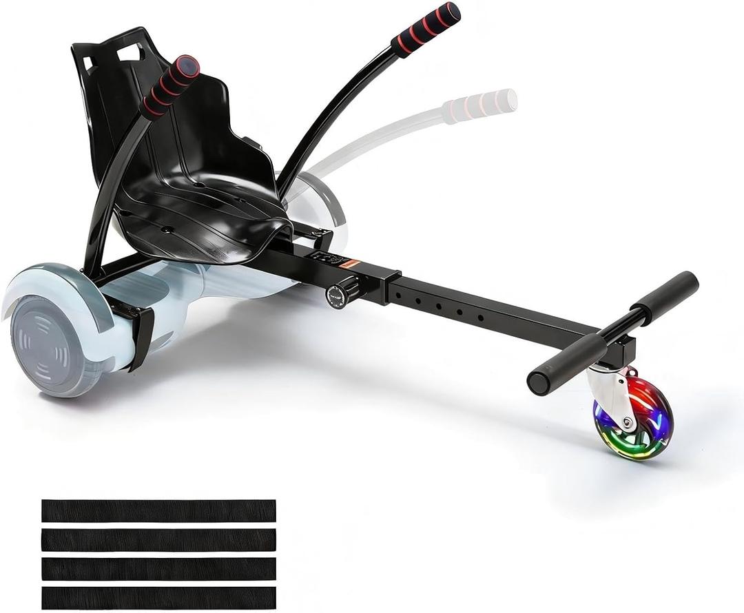 VEVOR Hoverboard Seat Attachment, Adjustable Frame, 220 LBS Capacity, Fits 6.5" 8" 8.5" 10" Hoverboards, Go Kart Accessory for Kids & Adults